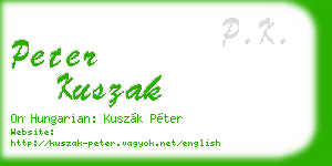 peter kuszak business card